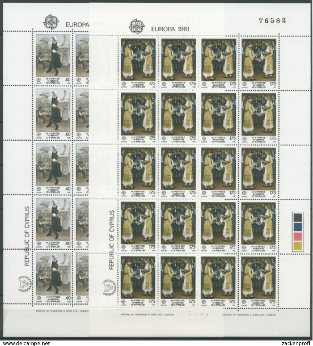 Zypern 1981 Europa: Folklore, Volkstänze 547/48 Bögen Postfrisch (SG6678) - Unused Stamps