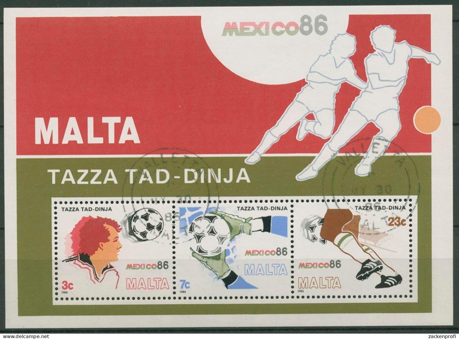 Malta 1986 Fußball-WM Mexiko Block 9 Gestempelt (C90472) - Malte