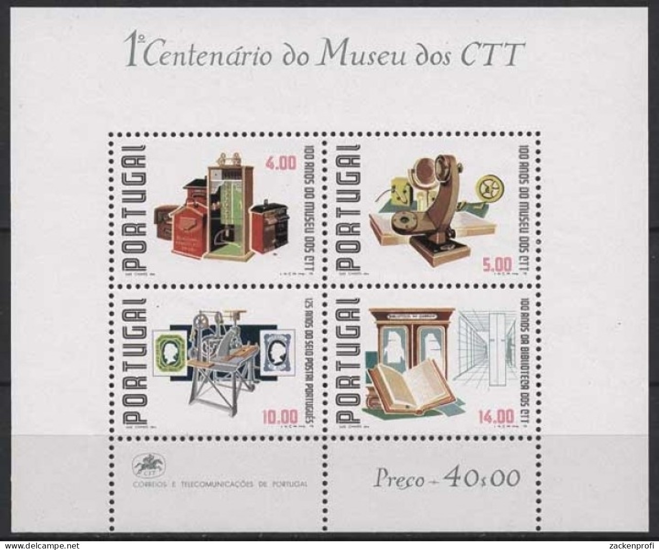 Portugal 1978 Postmuseum Block 25 Postfrisch (C91021) - Blocks & Sheetlets