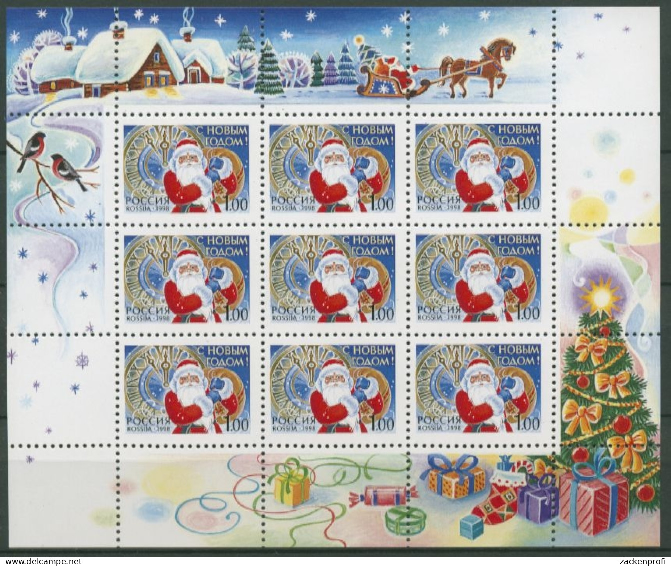 Russland 1998 Neujahr Väterchen Frost Kleinbogen 697 K Postfrisch (C16842) - Blocks & Sheetlets & Panes