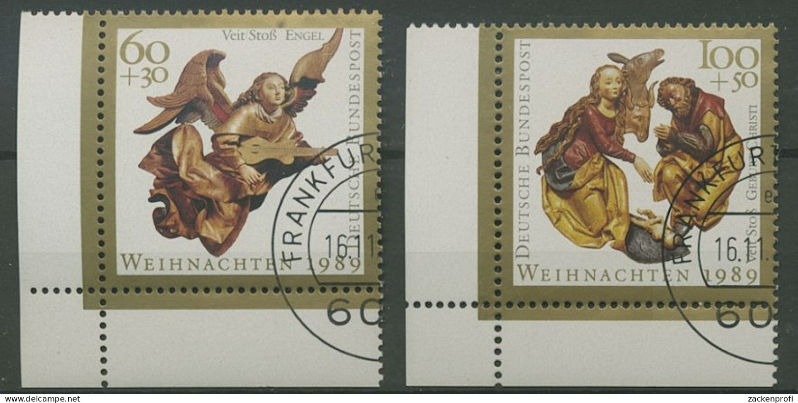 Bund 1989 Weihnachten 1442/43 Ecke 3 Unten Links Gestempelt (E718) - Used Stamps