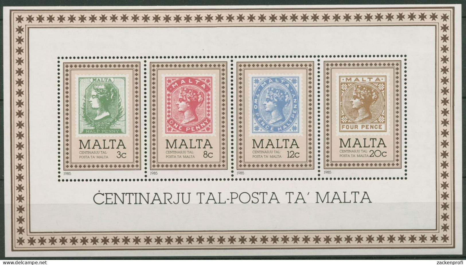 Malta 1985 100 Jahre Post Malta Block 8 Postfrisch (C90470) - Malta