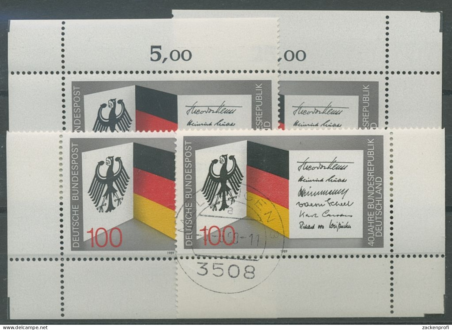 Bund 1989 40 Jahre BRD 1421 Alle 4 Ecken Gestempelt (E672) - Oblitérés