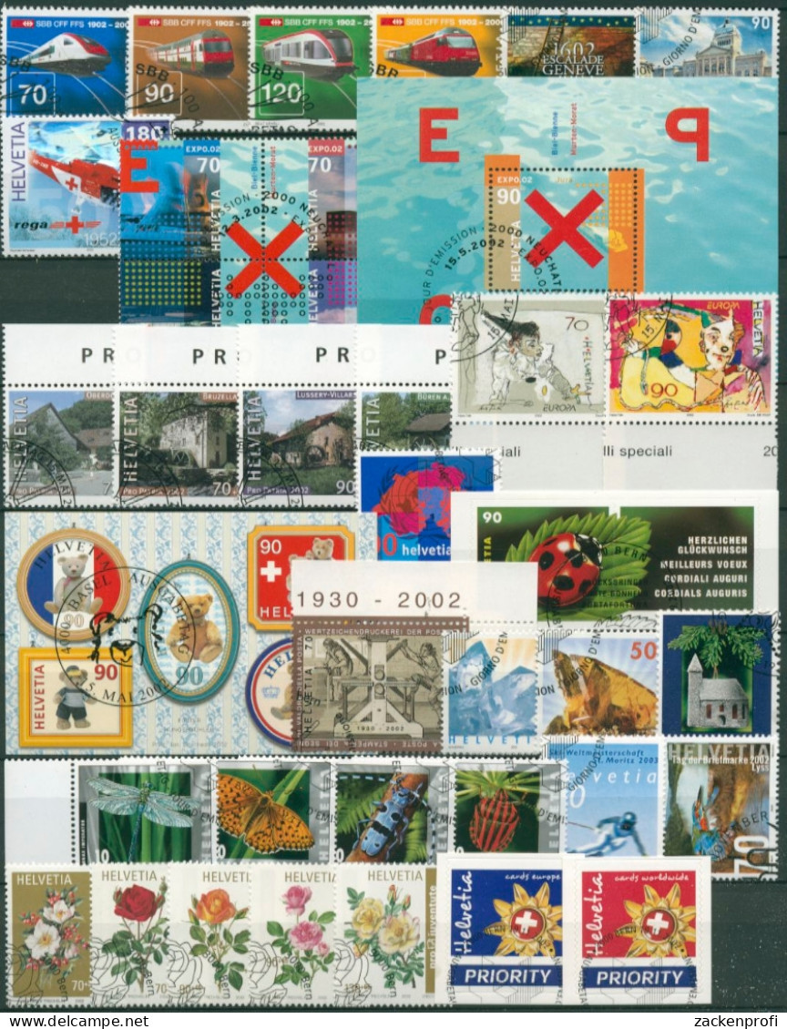 Schweiz Jahrgang 2002 Komplett Gestempelt (G31030) - Used Stamps