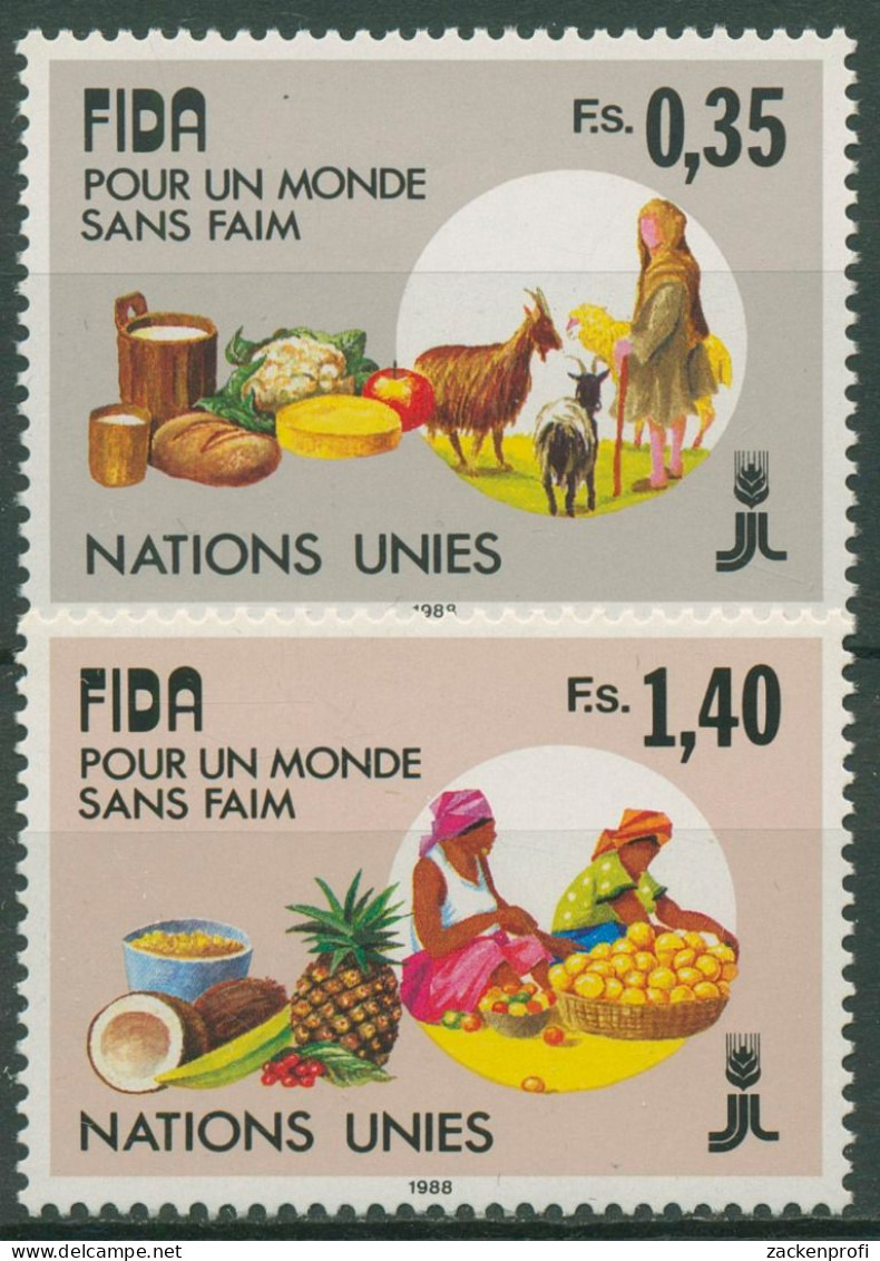 UNO Genf 1988 Landwirtschaft Ziegenhirte Obstverkäufer 162/63 Postfrisch - Unused Stamps