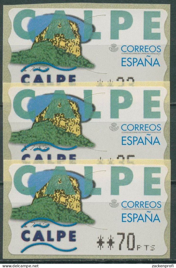 Spanien 1999 Automatenmarken Stadt Calpe 3 Wertstufen ATM 27 Postfrisch - Nuovi