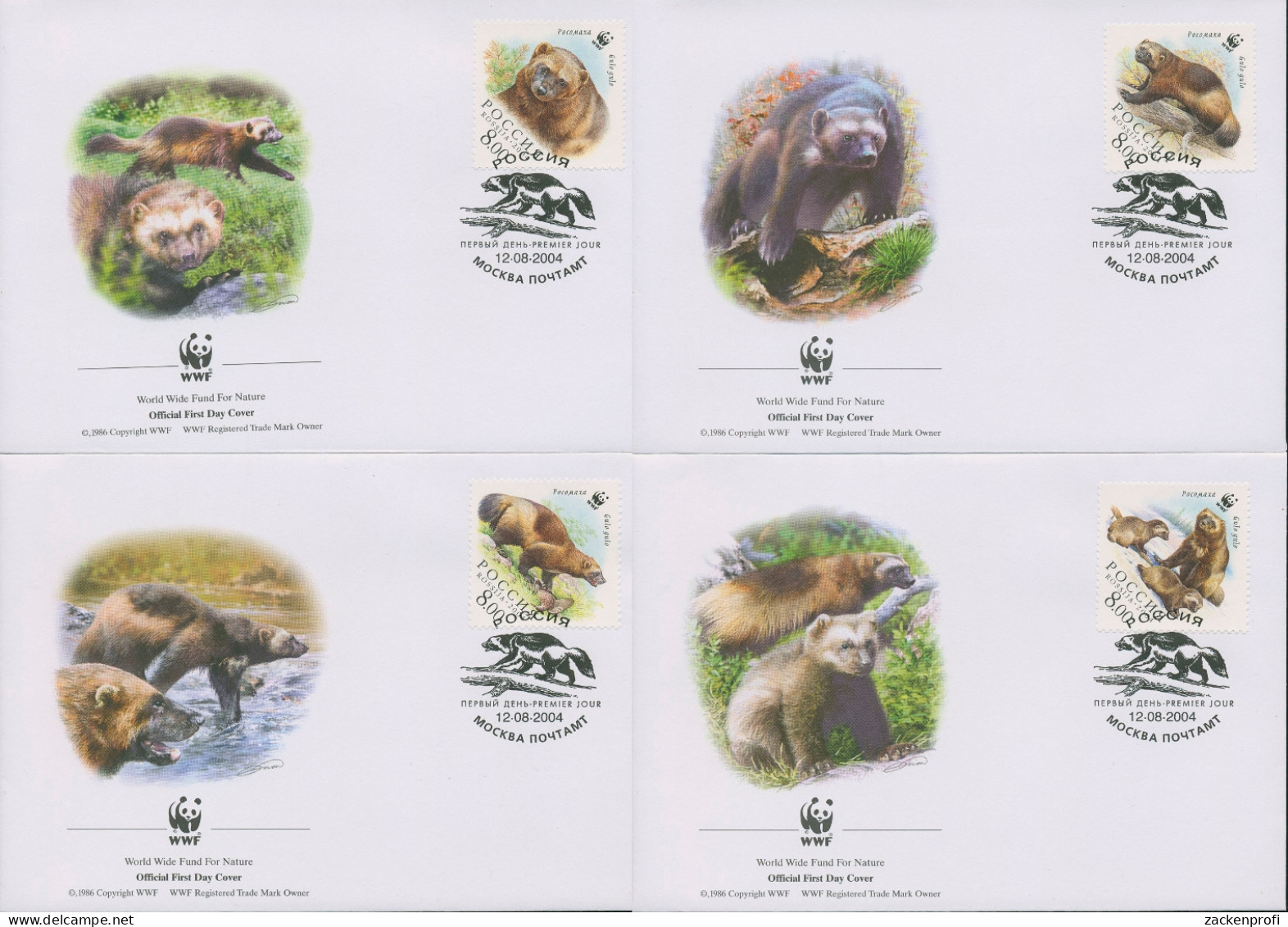 Russland 2004 WWF Tiere Vielfraß Ersttagsbrief FDC 1198/01 (X97200) - FDC