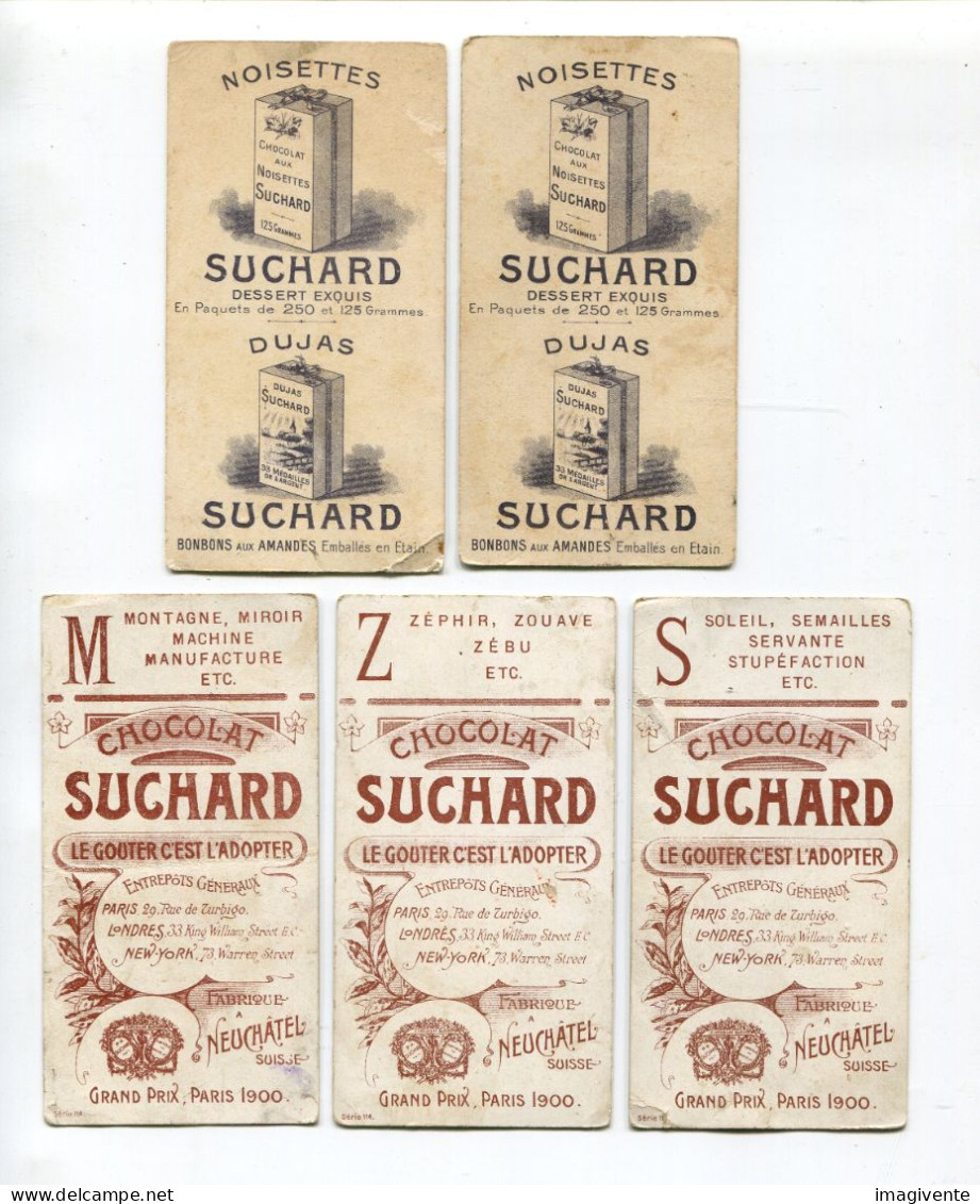 Lot De 5 Chromos Chocolat SUCHARD Series ALPHABET 114   G  S  M  X Y   Z - Suchard