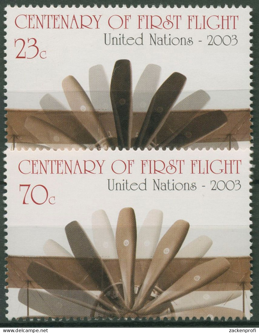 UNO New York 2003 Brüder Wright Motorflug Propeller 923/24 Postfrisch - Unused Stamps