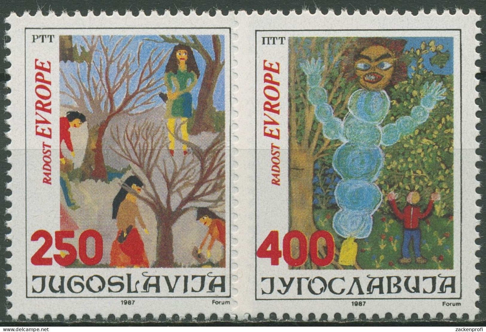 Jugoslawien 1987 Kinder Zeichnungen 2241/42 Postfrisch - Unused Stamps