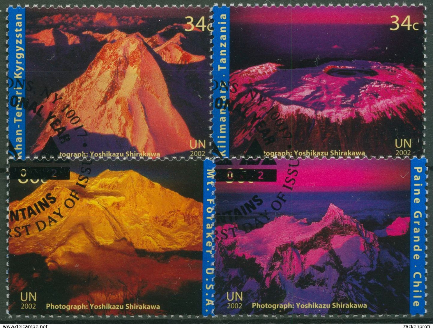 UNO New York 2002 Jahr Der Berge Gebirge 896/99 Gestempelt - Usados