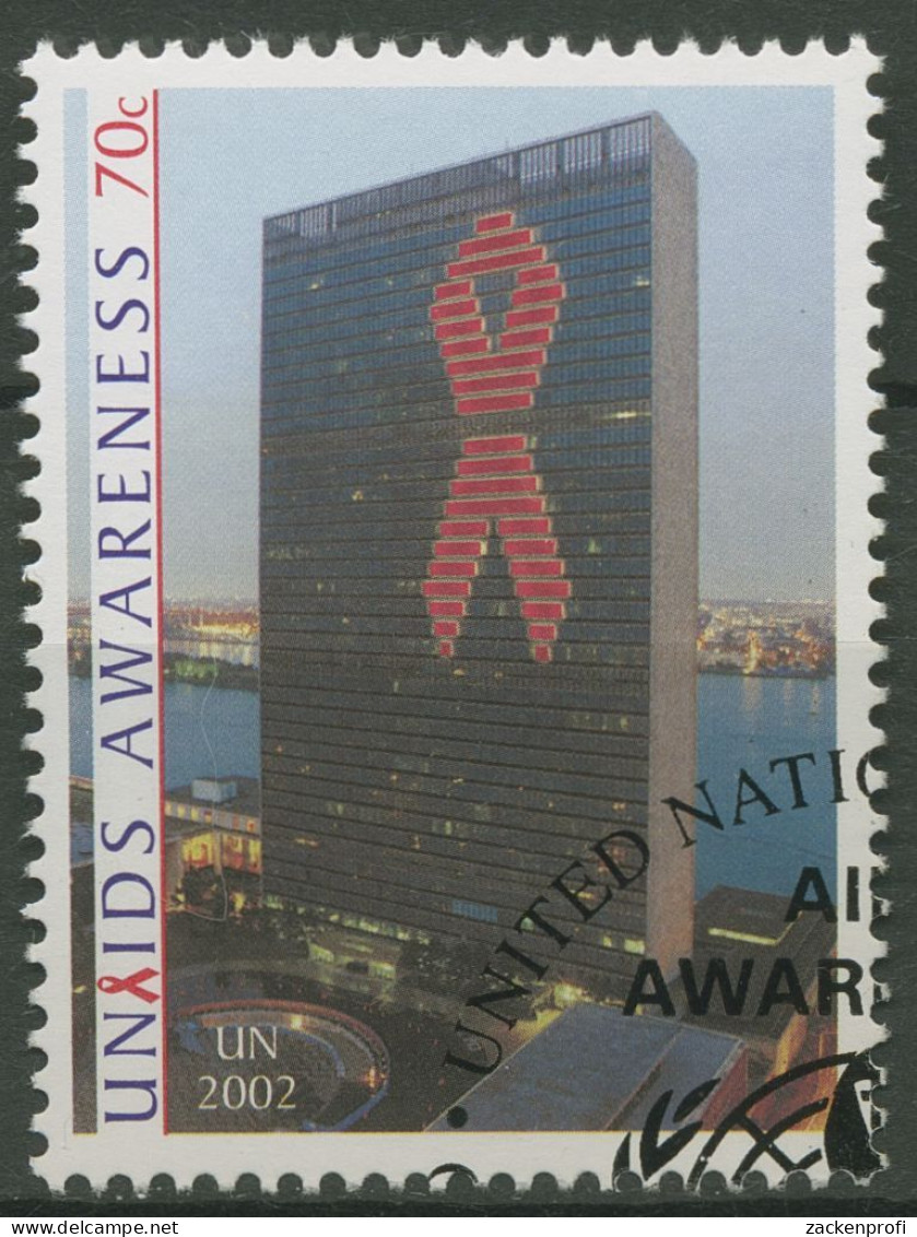 UNO New York 2002 Kampf Gegen Aids UNAIDS UNO-Hauptquartier 912 Gestempelt - Gebraucht