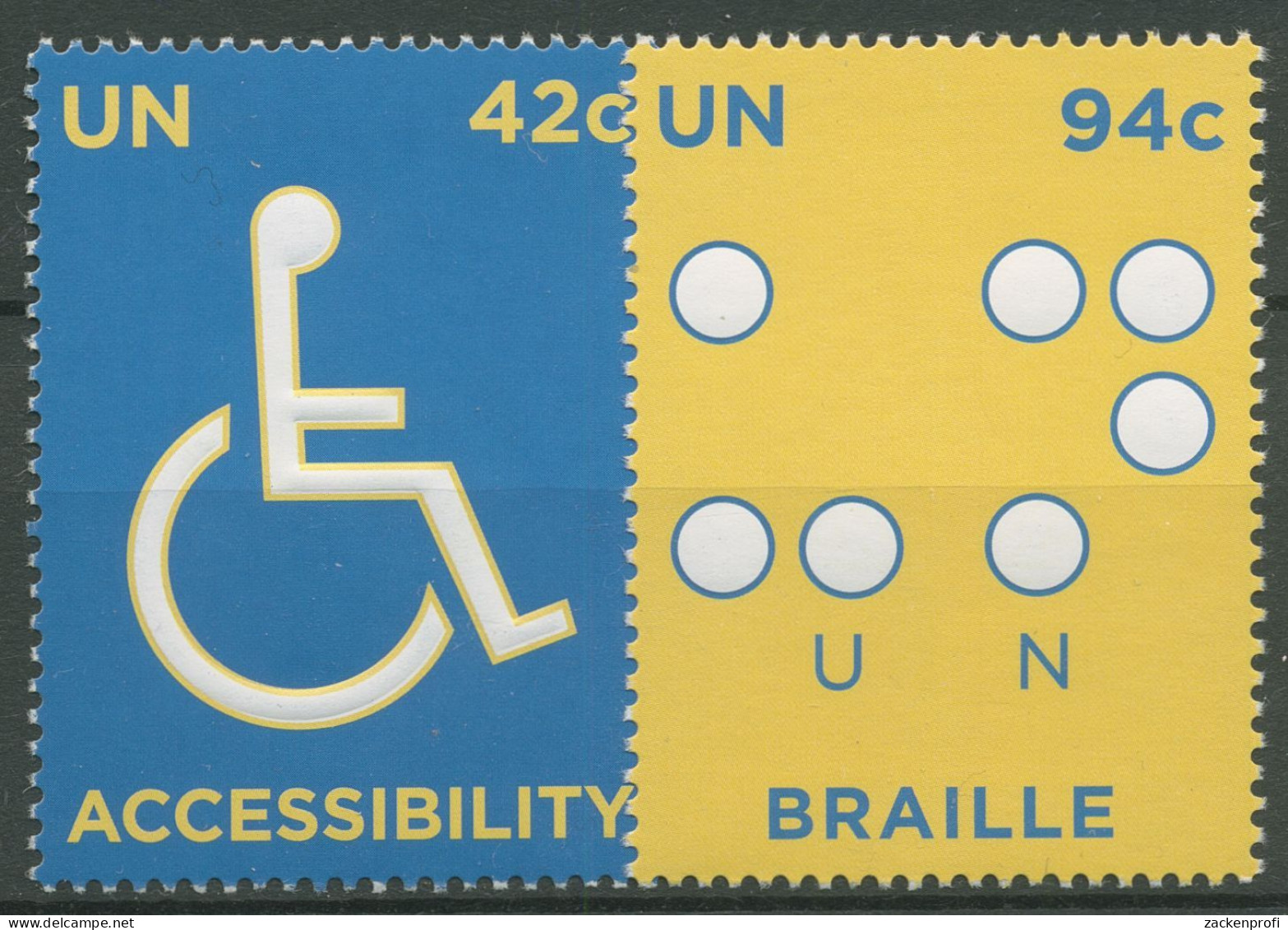 UNO New York 2008 Rechte Von Behinderten Blindenschrift 1097/98 Postfrisch - Unused Stamps