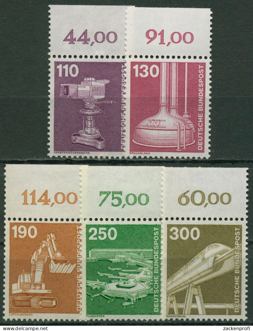 Bund Bogenmarken 1982 Industrie & Technik Mit Oberrand 1134/38 OR Postfrisch - Ungebraucht
