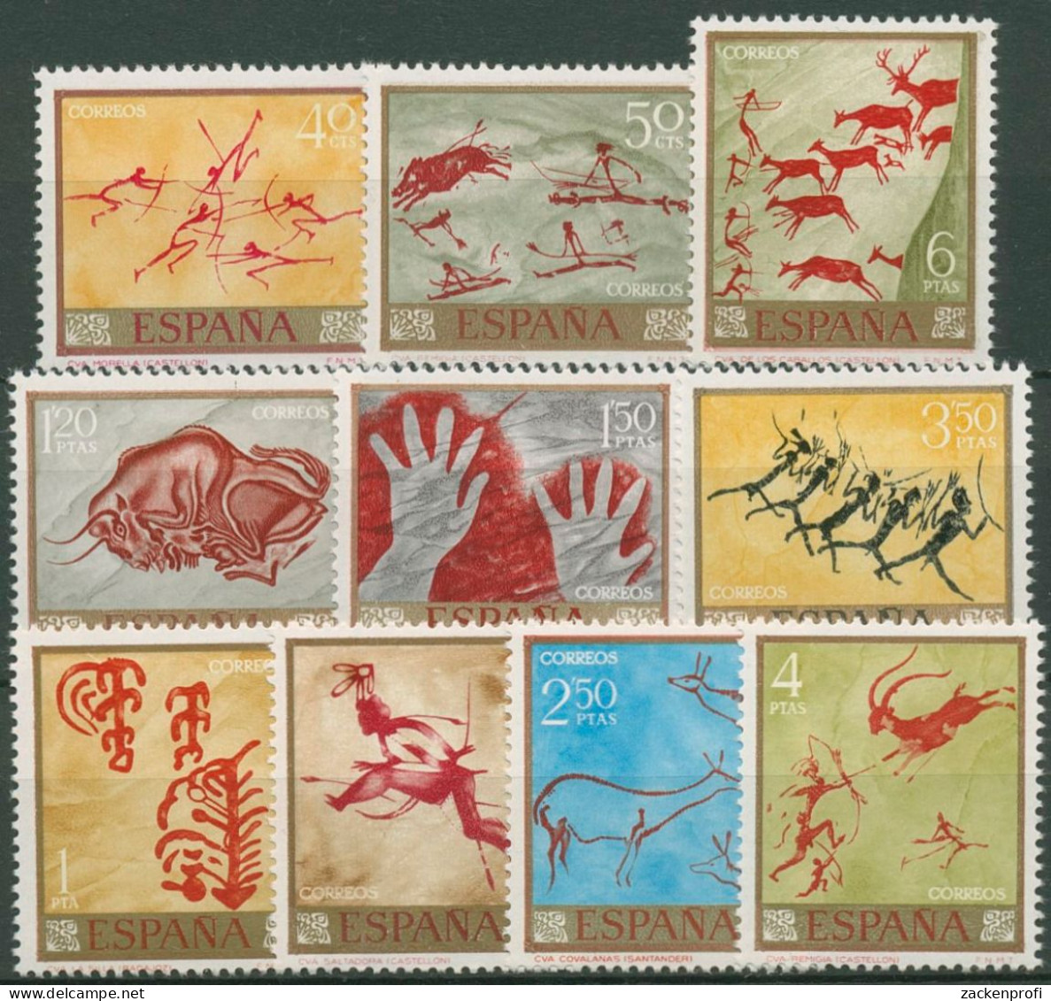 Spanien 1967 Felsenmalerei 1665/74 Postfrisch - Unused Stamps