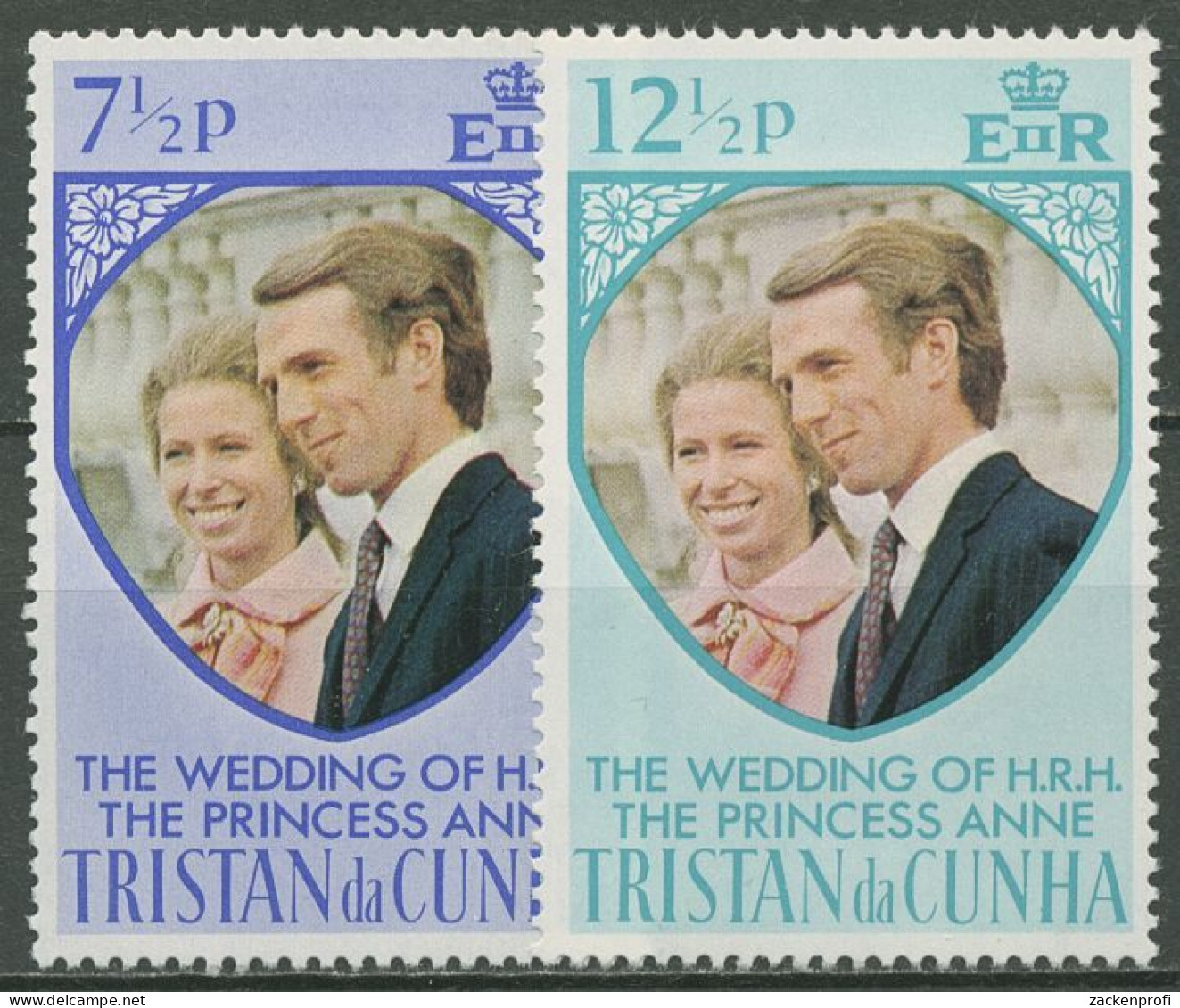 Tristan Da Cunha 1981 Hochzeit Prinzessin Anne U.Mark Phillips 189/90 Postfrisch - Tristan Da Cunha