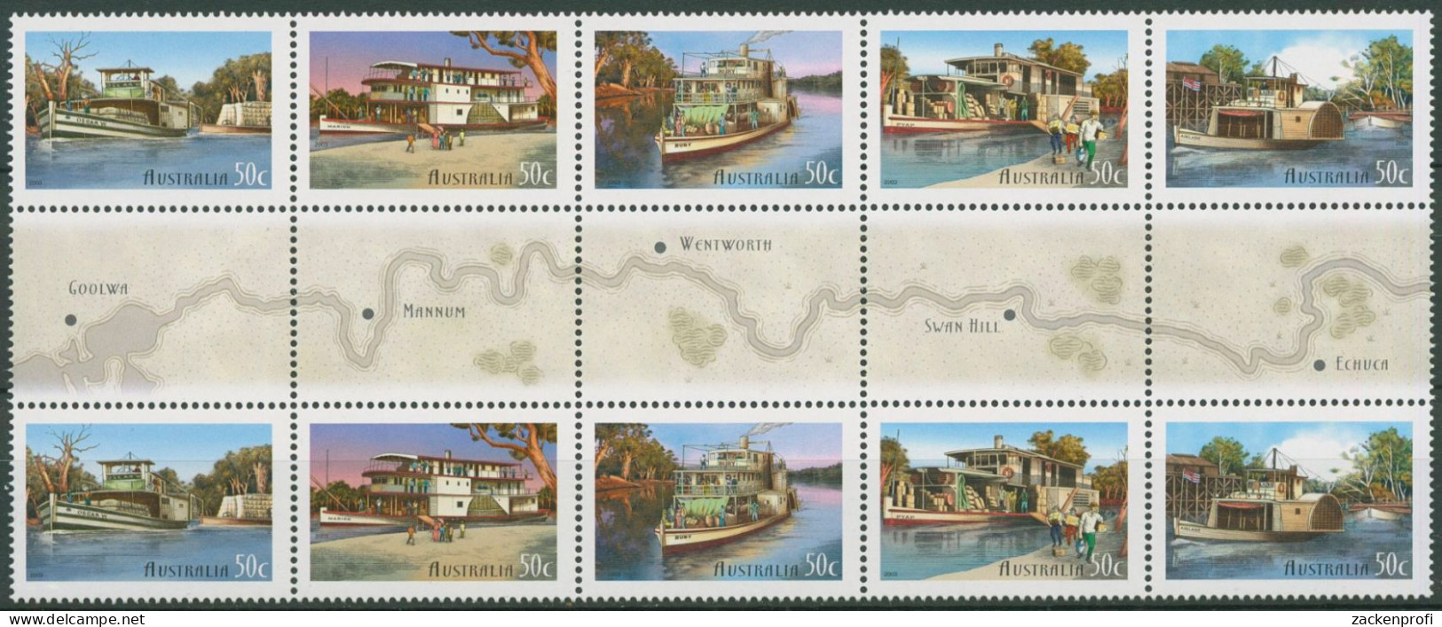 Australien 2003 Linienschiffahrt Murray River 2245/49 ZD ZS Postfrisch (C40369) - Mint Stamps