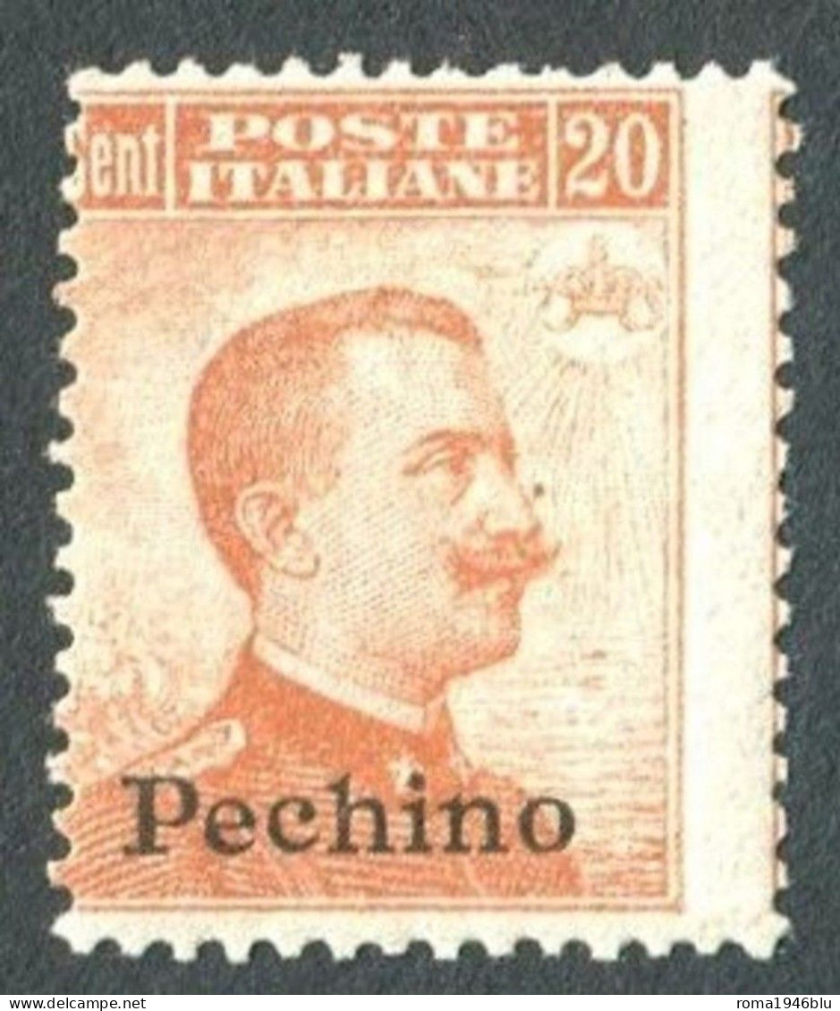 PECHINO 1917-18 20 C. NUOVO SASSONE N. 12 * GOMMA ORIGINALE F.TO RAYBAUDI - Pechino