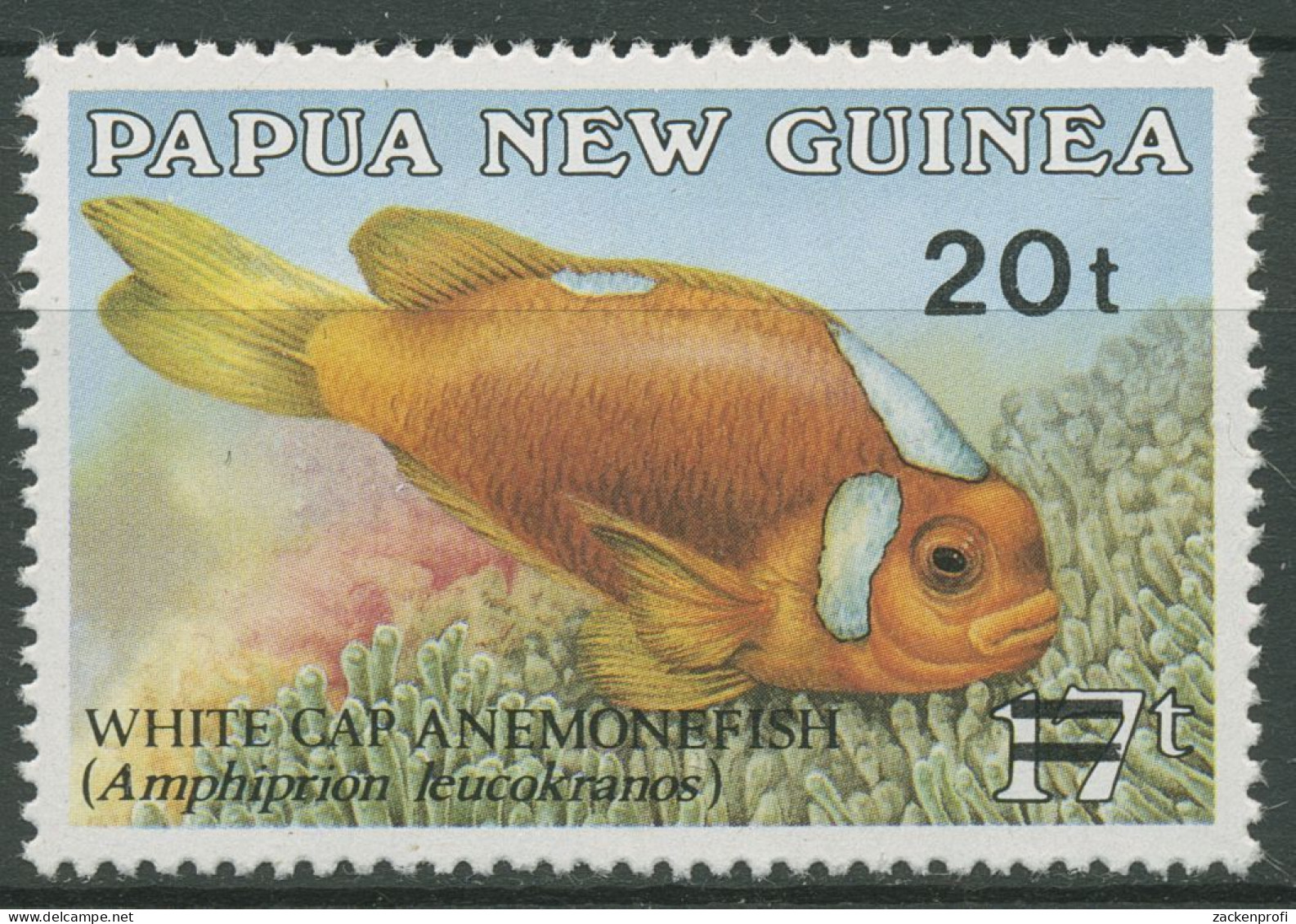 Papua Neuguinea 1989 Anemonenfisch Neuer Wertaufdruck 592 Postfrisch - Papua New Guinea