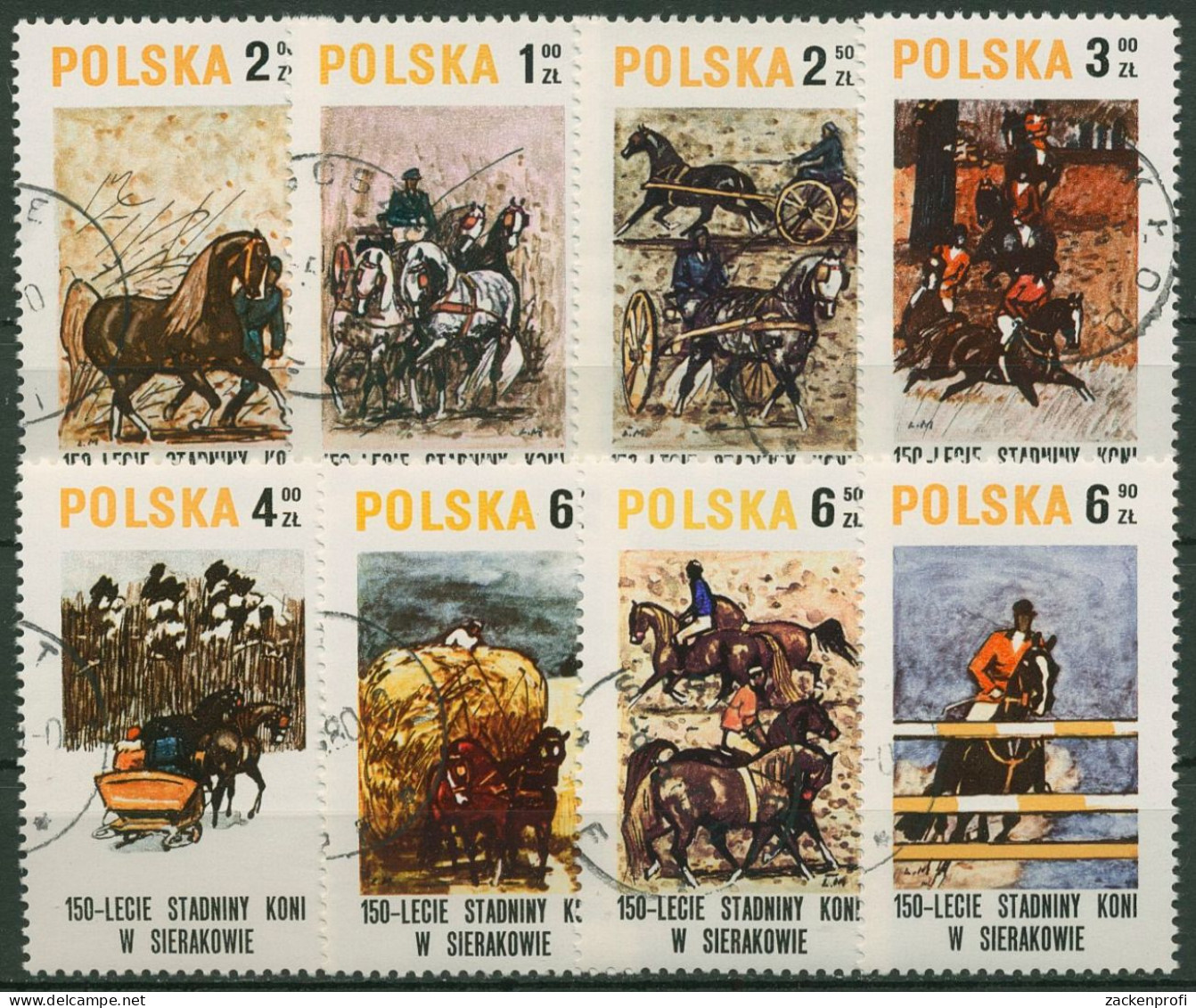 Polen 1980 Pferde Pferdezucht 2664/71 Gestempelt - Usati