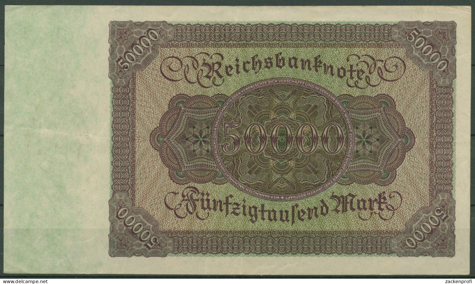 Dt. Reich 50000 Mark 1922, DEU-89 Serie D, Gebraucht (K1431) - 50000 Mark