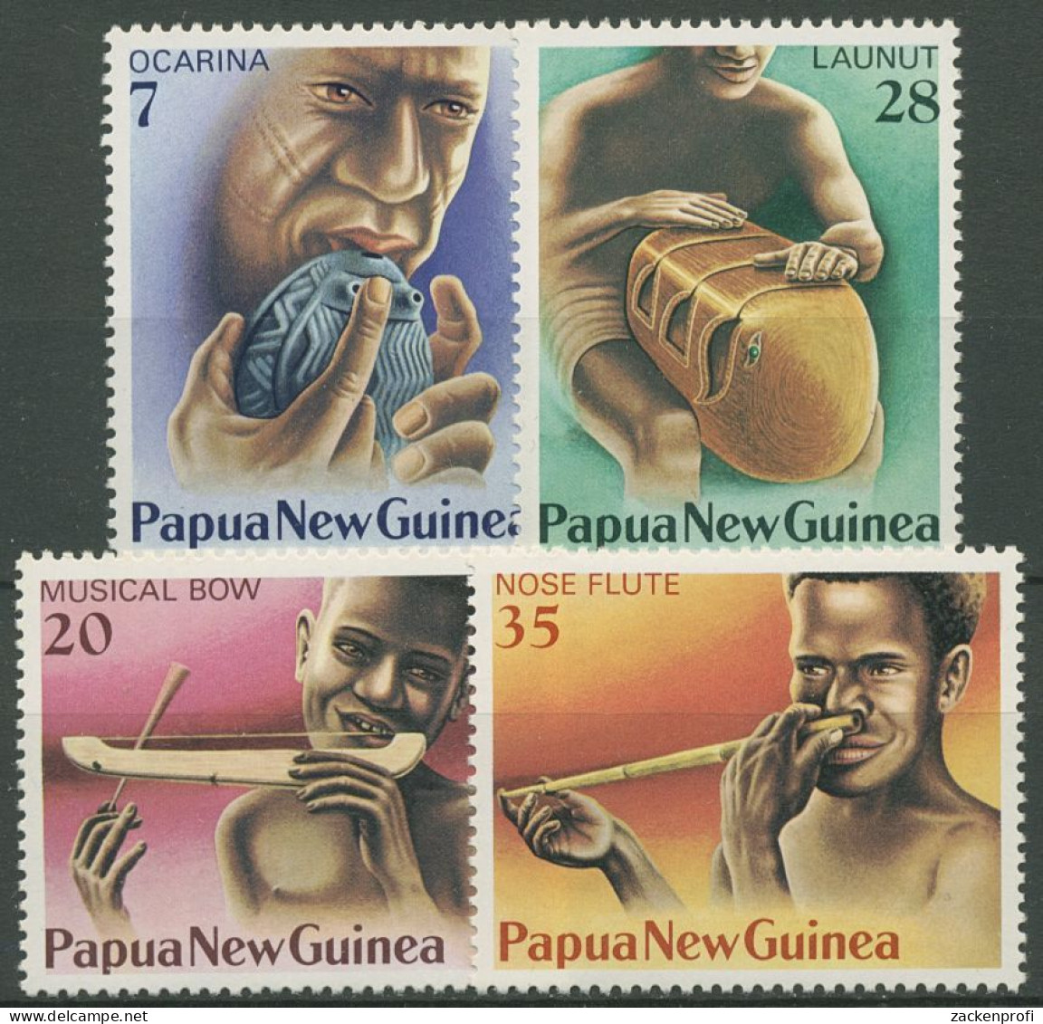 Papua Neuguinea 1979 Musikinstrumente Okarina Nasenflöte 360/63 Postfrisch - Papua New Guinea