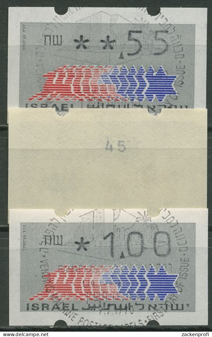 Israel ATM 1990 Hirsch Versandstellensatz 3 Werte, ATM 2.1 S1 Mit Nr. Gestempelt - Vignettes D'affranchissement (Frama)