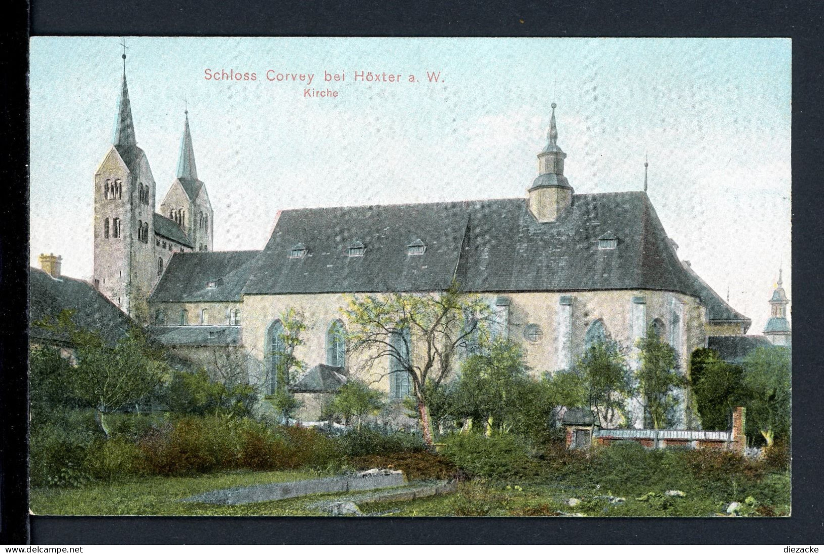 AK Höxter Schloß Corvey Mit Kirche, Coloriert (PK0009 - Autres & Non Classés