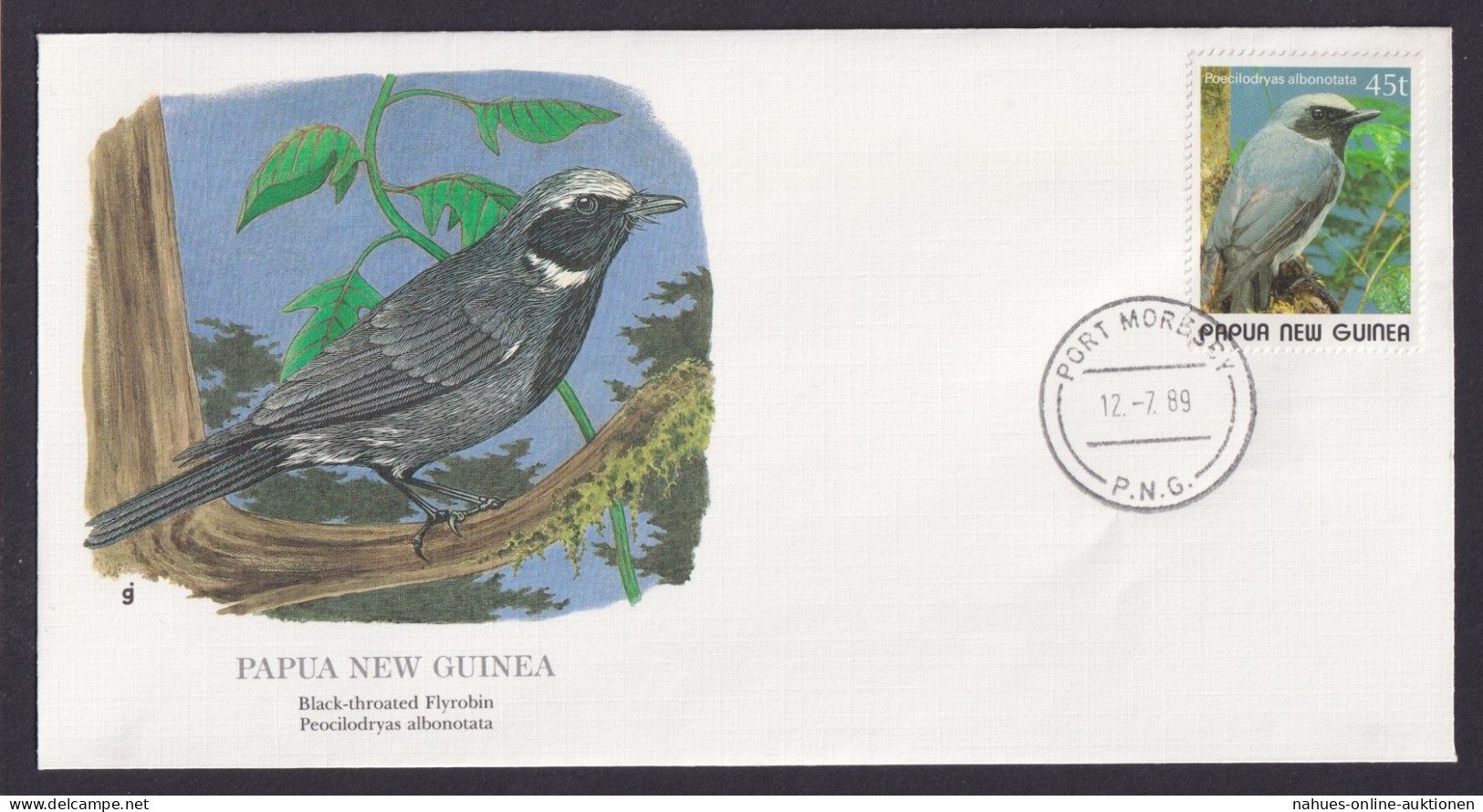 Papua New Guinea Ozeanien Fauna Vogel Blauhäubiger Ifrit Schöner Künstler Brief - Papua-Neuguinea