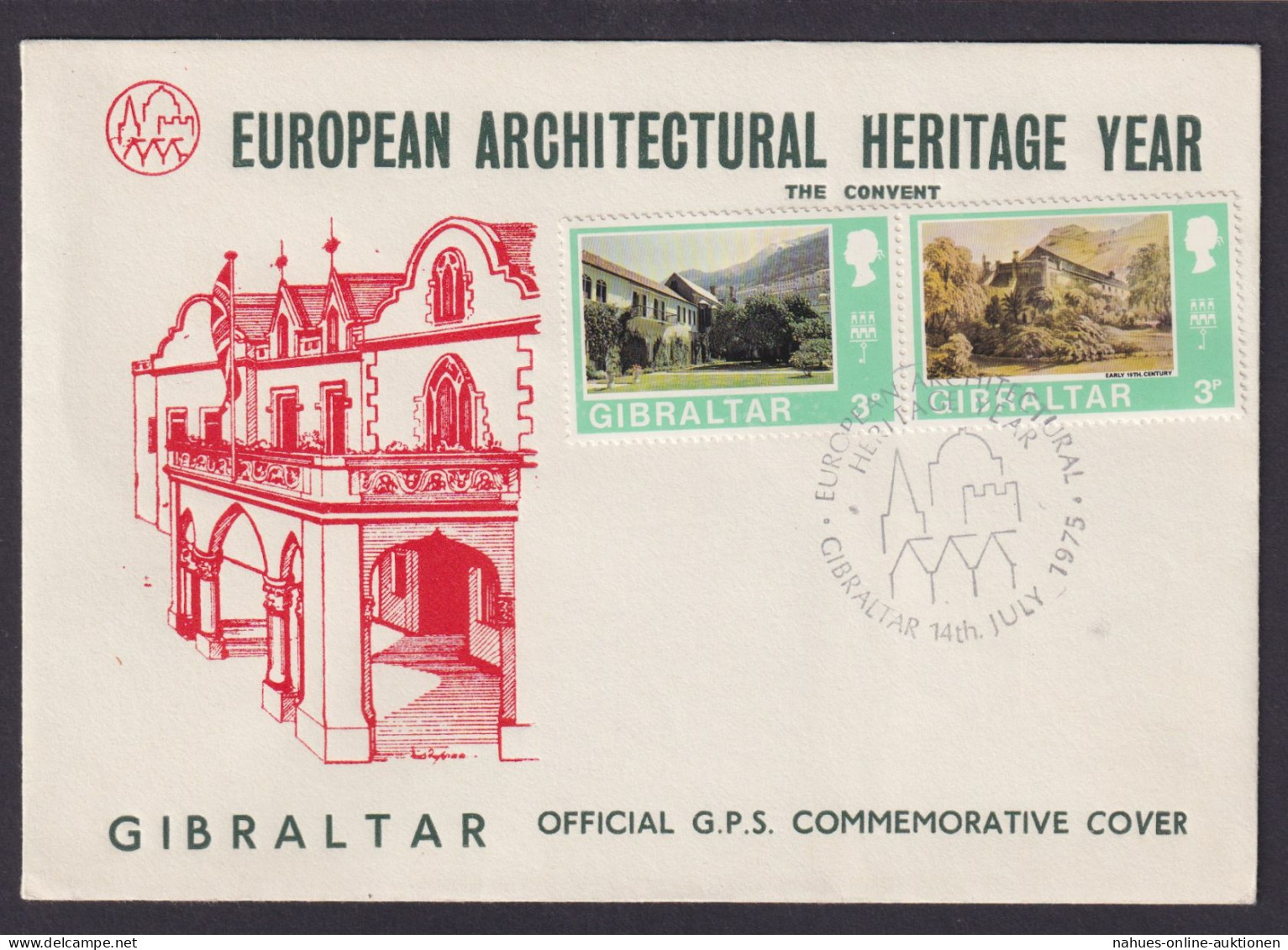 Gibaltrar Brief European Architectual Hertiage Year Architektonisches Erbe - Gibraltar