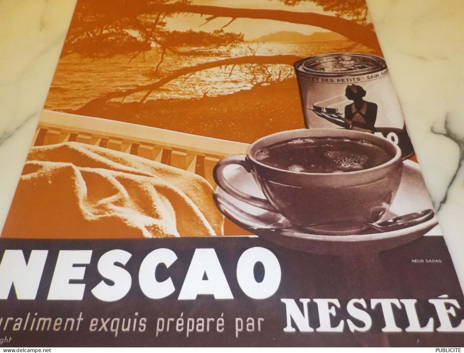 ANCIENNE PUBLICITE CONVALESCENCE  NESCAO DE NESTLE  1935 - Other & Unclassified