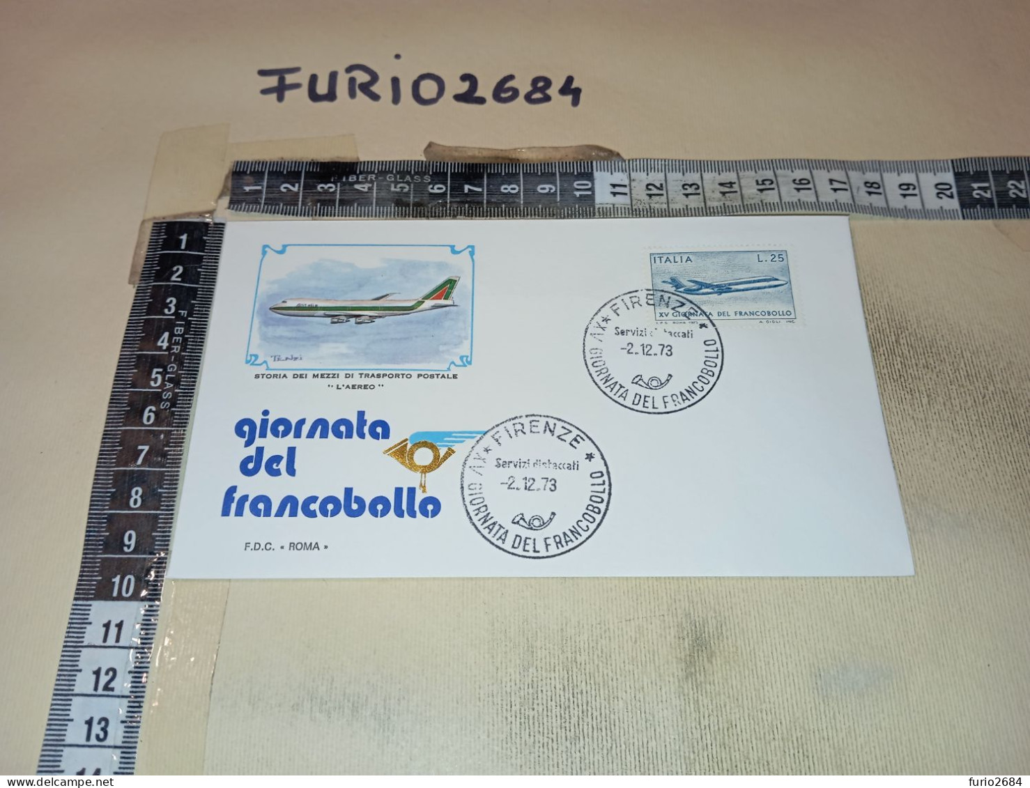 HB12675 FDC ROMA TIMBRO ANNULLO FIRENZE 1973 XV° GIORNATA DEL FRANCOBOLLO STORIA DEI MEZZI DI TRASPORTO POSTALE - FDC