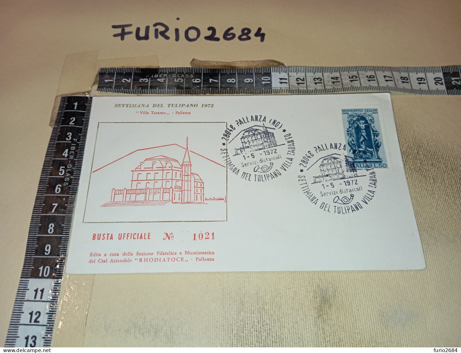 HB12679 FDC TIMBRO ANNULLO PALLANZA 1972 SETTIMANA DEL TULIPANO VILLA TARANTO SETTIMANA DEL TULIPANO 1972 - FDC