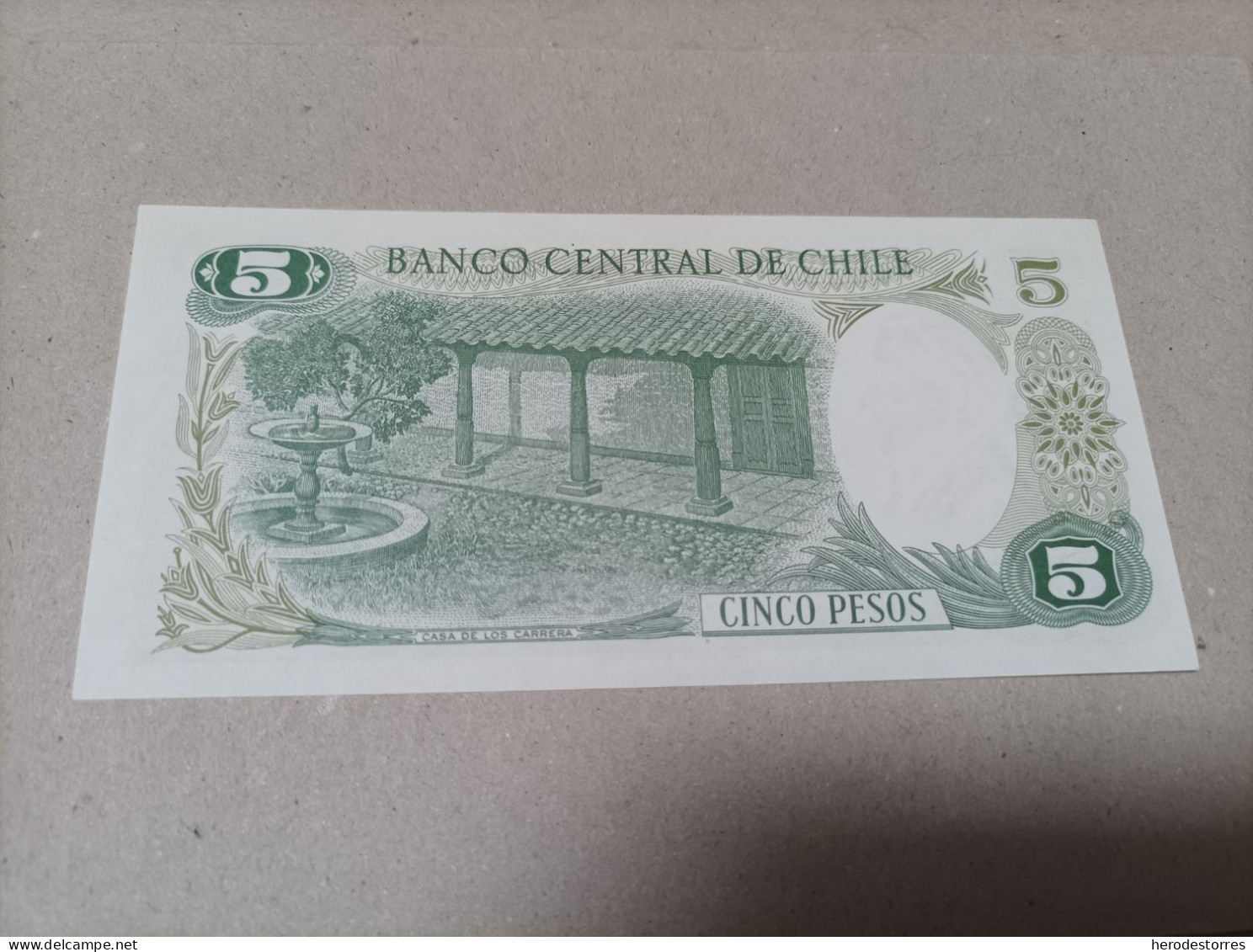 Billete Chile, 5 Pesos, Serie A, Año 1975, UNC - Chile