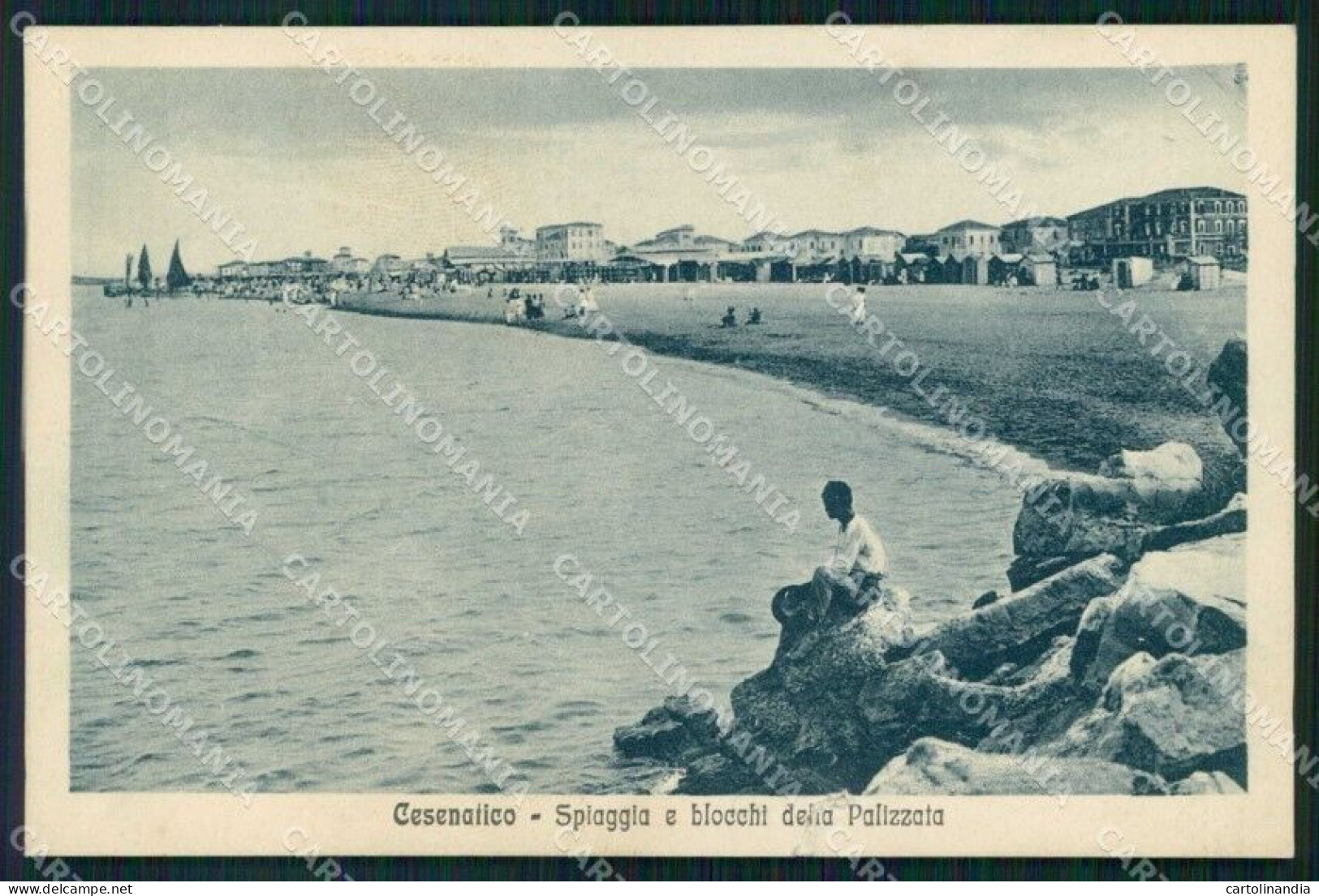 Forlì Cesenatico Spiaggia Blocchi Palizzata STRAPPINO Cartolina RB6731 - Forlì