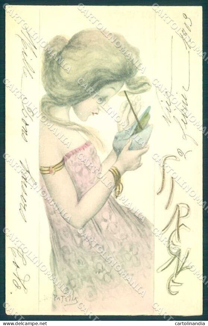 Artist Signed Patella Fashion Glamour Lady Sirene Art Nouveau Postcard VK9405 - Autres & Non Classés