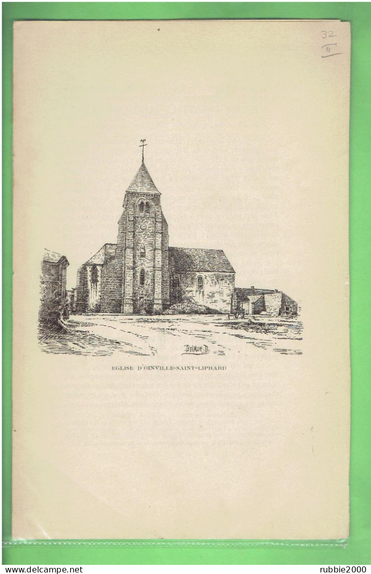 1900 EGLISE DE OINVILLE SAINT LIPHARD EURE ET LOIR PAR L ABBEE METAIS - Centre - Val De Loire
