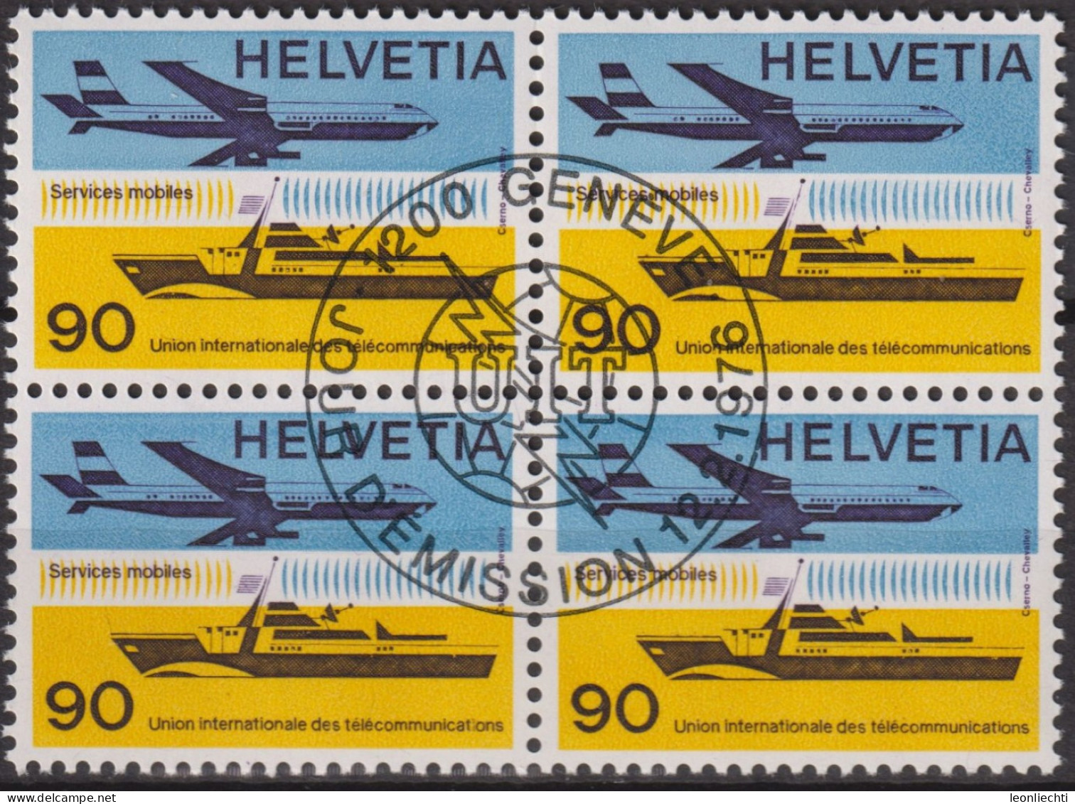 1976 CH / Dienstmarke UIT ° Mi:CH-UIT 12, Yt:CH S451, Zum:CH-UIT 12, 100 Jahre Internationale Fernmeldeunion (I.T.U.) - Dienstzegels