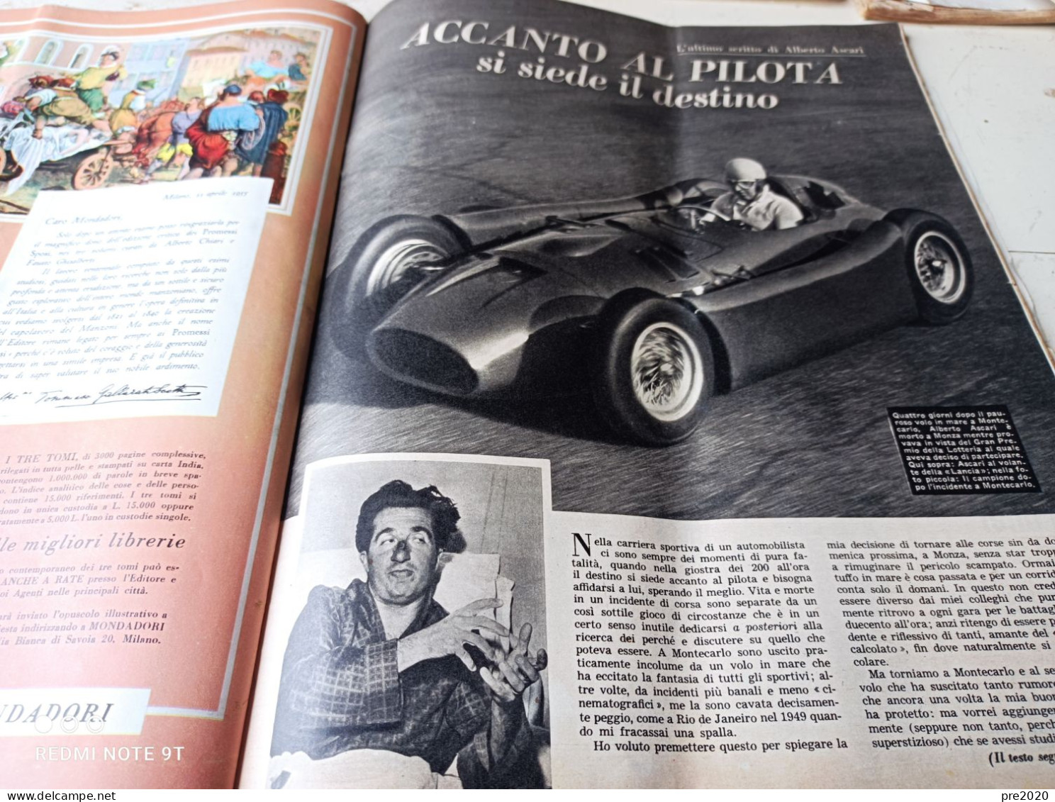 EPOCA 1955 CARTONE ANIMATO ALBERTO ASCARI AUTOMOBILISMO - Otros & Sin Clasificación