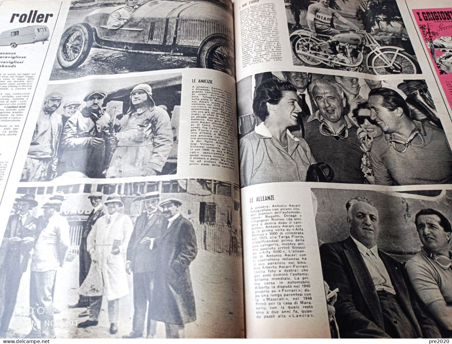 EPOCA 1955 CARTONE ANIMATO ALBERTO ASCARI AUTOMOBILISMO - Otros & Sin Clasificación