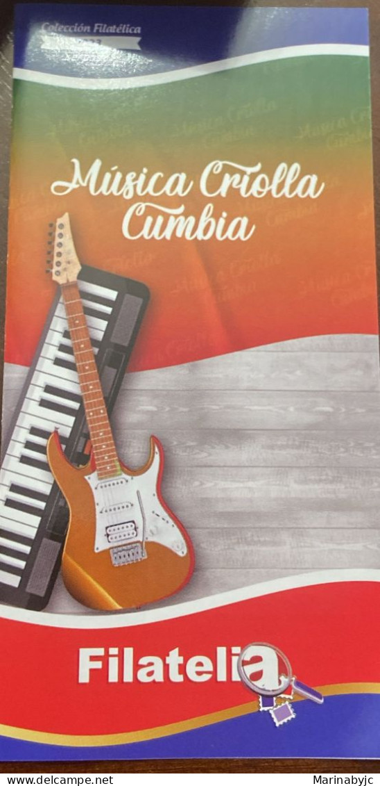 PN) 2023 PERU, CRIOLLA CUMBIA MUSIC, PHILATELIC EDITION, FDB XF - Pérou