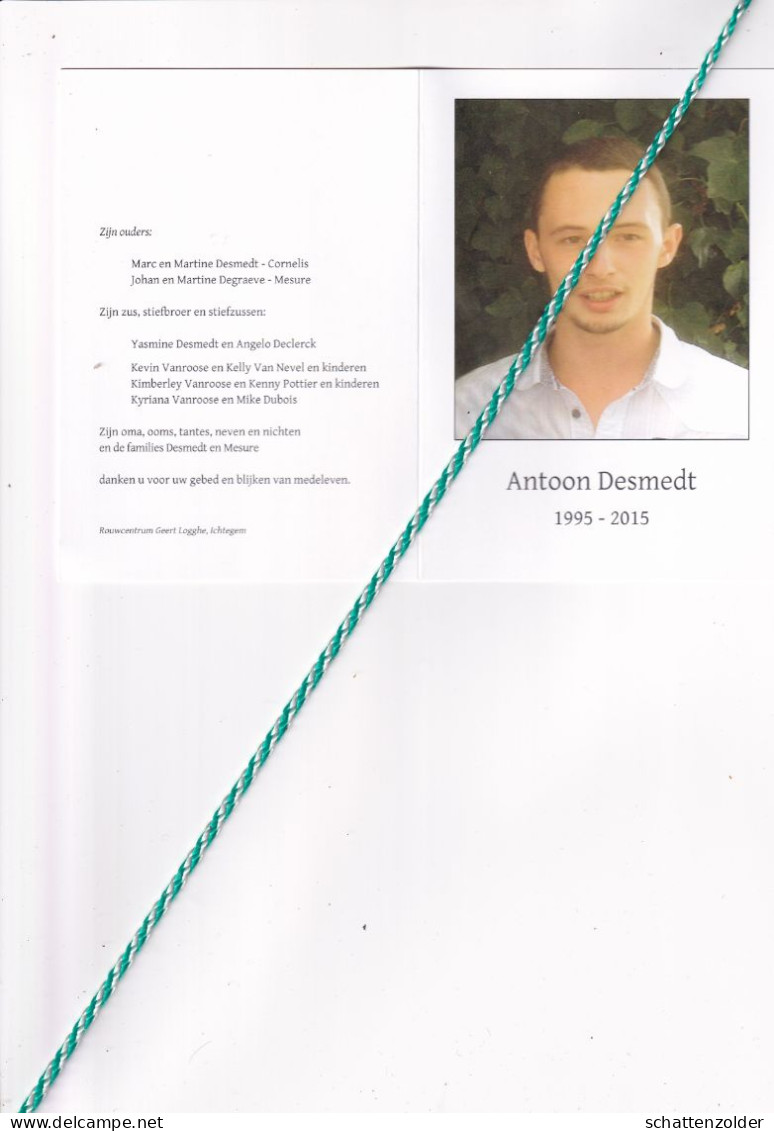 Antoon Desmedt-Mesure, Oostende 1995, Koekelare 2015. Foto - Obituary Notices