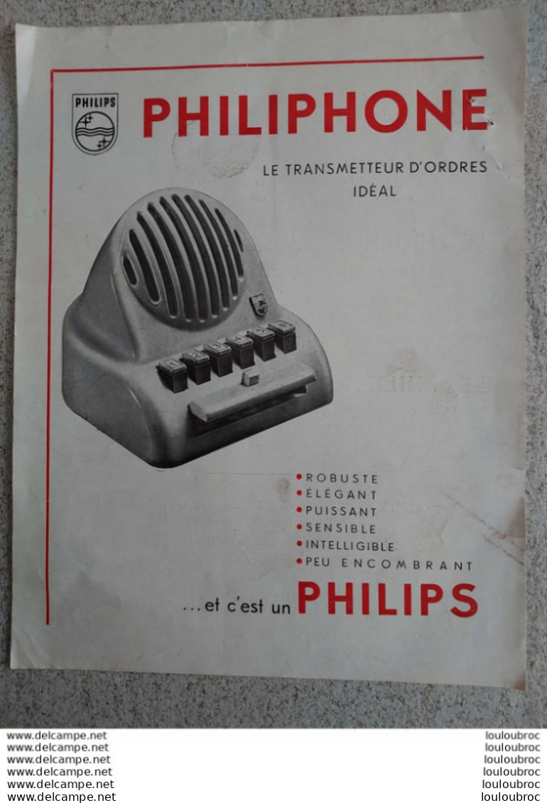 PHILIPHONE LE TRANSMETTEUR D'ORDRES IDEAL PHILIPS - Publicités