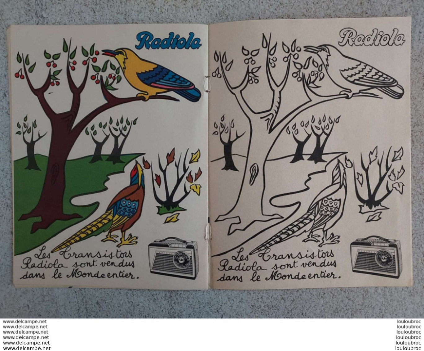 RADIOLA LIVRET DE COLORIAGE  OFFERT PAR ANDRE SERMET A BOURGOIN - Publicités