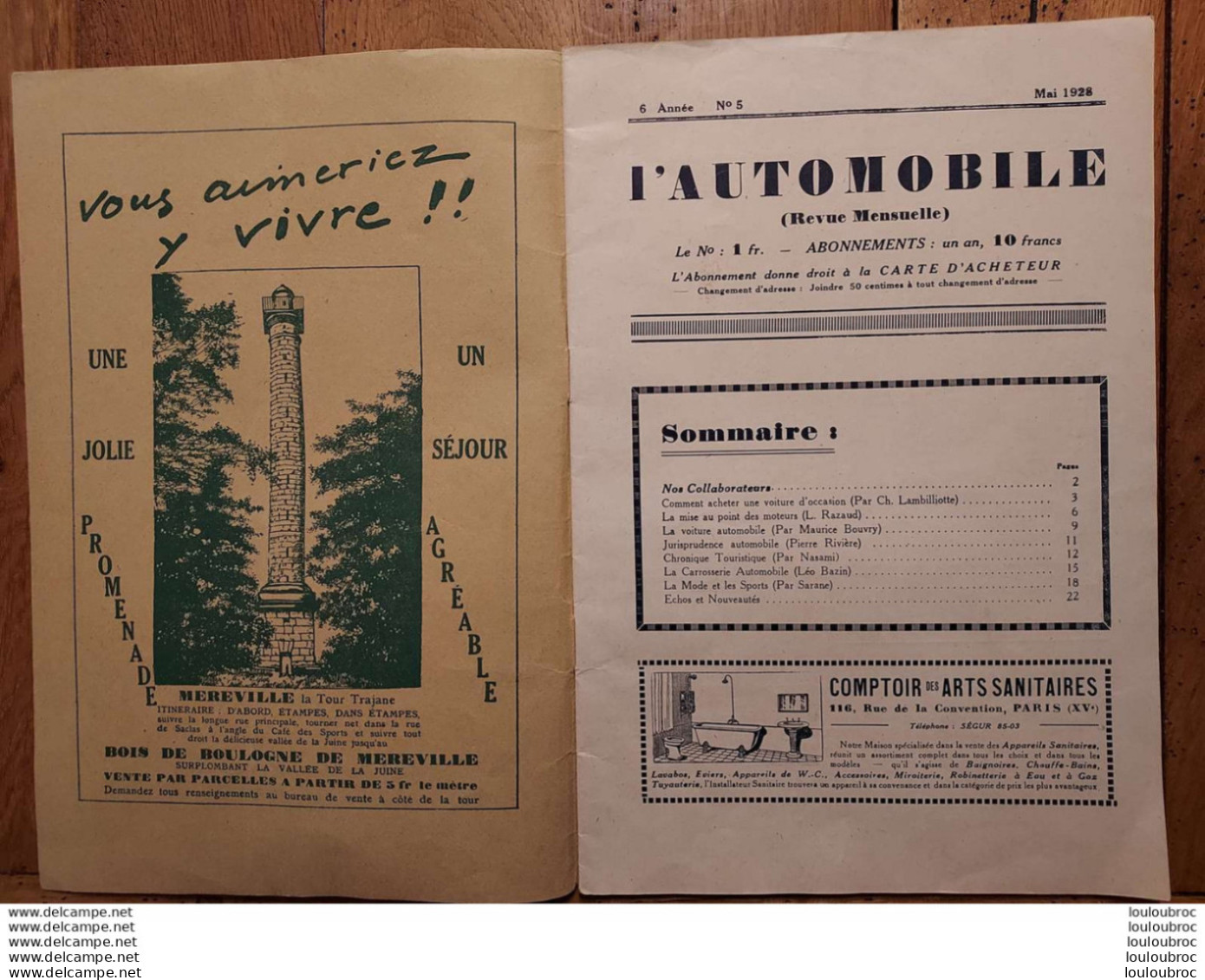 L'AUTOMOBILE REVUE MENSUELLE MAI 1928  REVUE DE 32 PAGES - 1900 - 1949