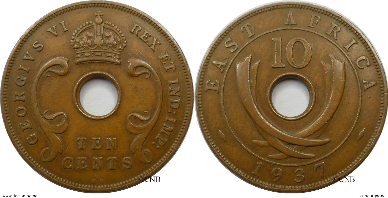 Afrique De L'Est - Colonie Britannique - George VI - 10 Cents 1937 KN - TTB/XF45 - Mon5729 - Colonias