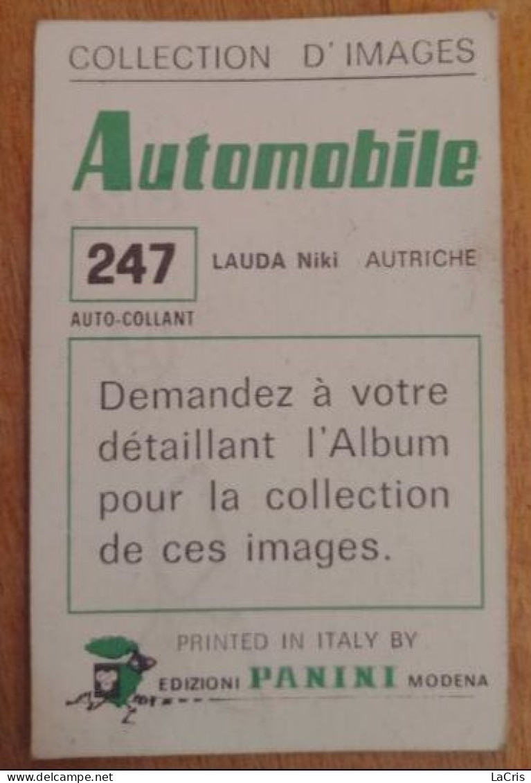 Panini NIKI LAUDA F1 Card, 1975 - Automobilismo - F1