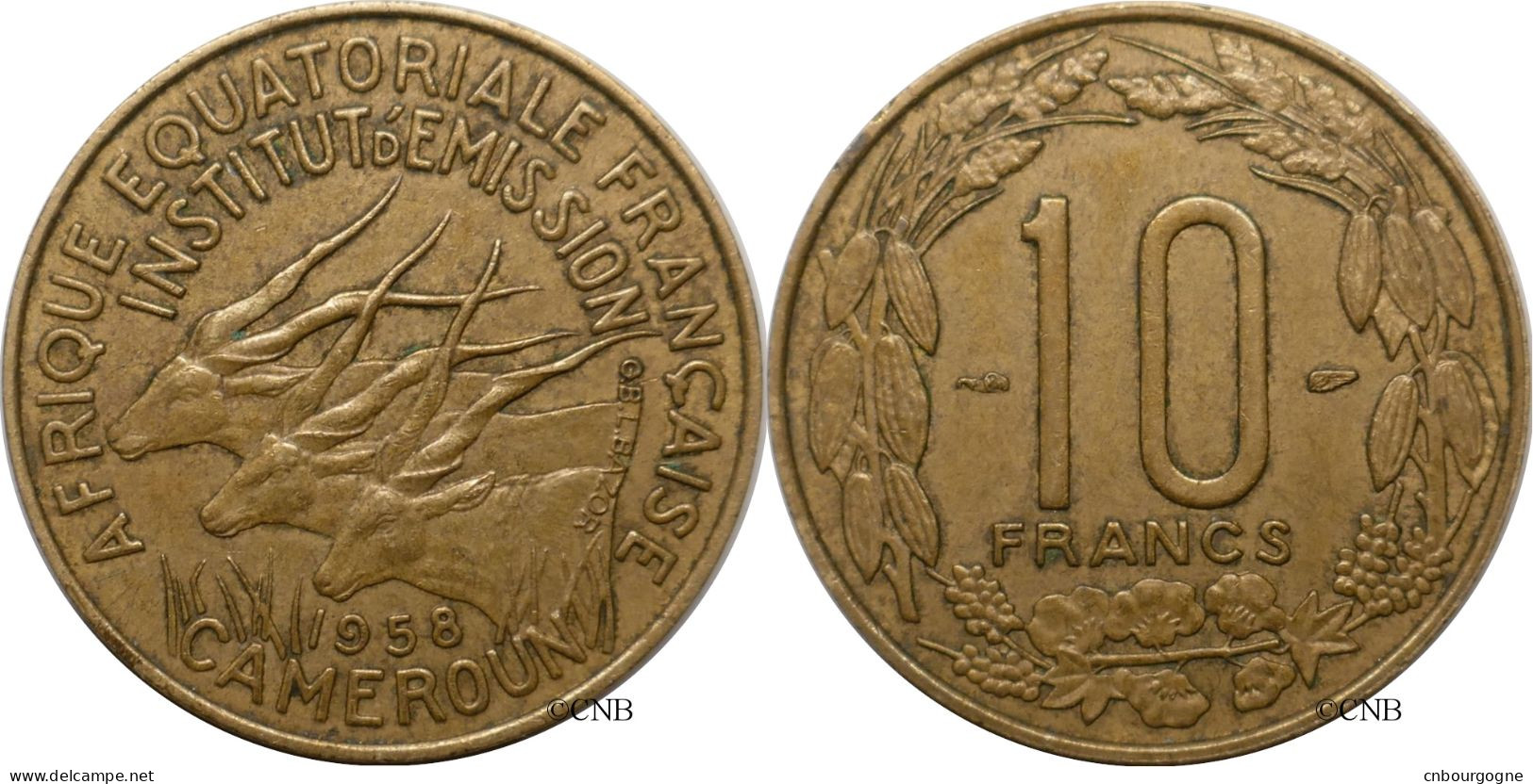 Afrique Équatoriale Française-Cameroun - Colonies Françaises - 10 Francs 1958 - TTB+/AU50 - Mon6228 - Französisch-Äquatorialafrika