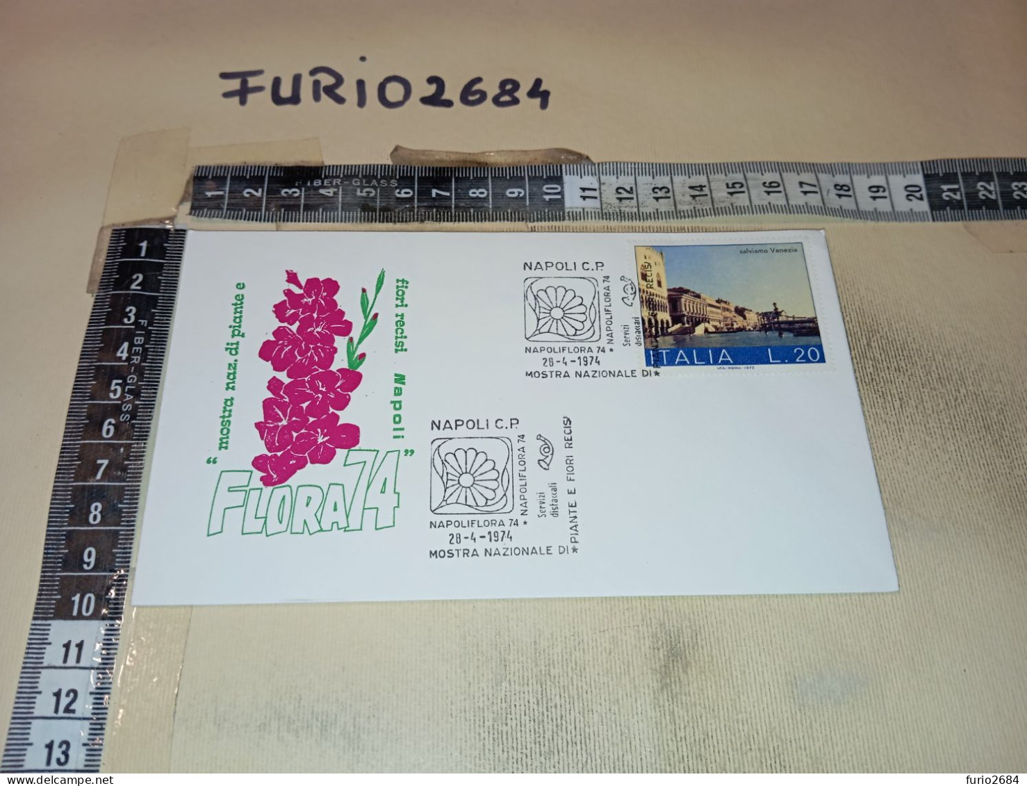 HB12702 FDC TIMBRO ANNULLO NAPOLI 1974 NAPOLIFLORA '74 MOSTRA NAZIONALE DI PIANTE E FIORI RECISI - FDC