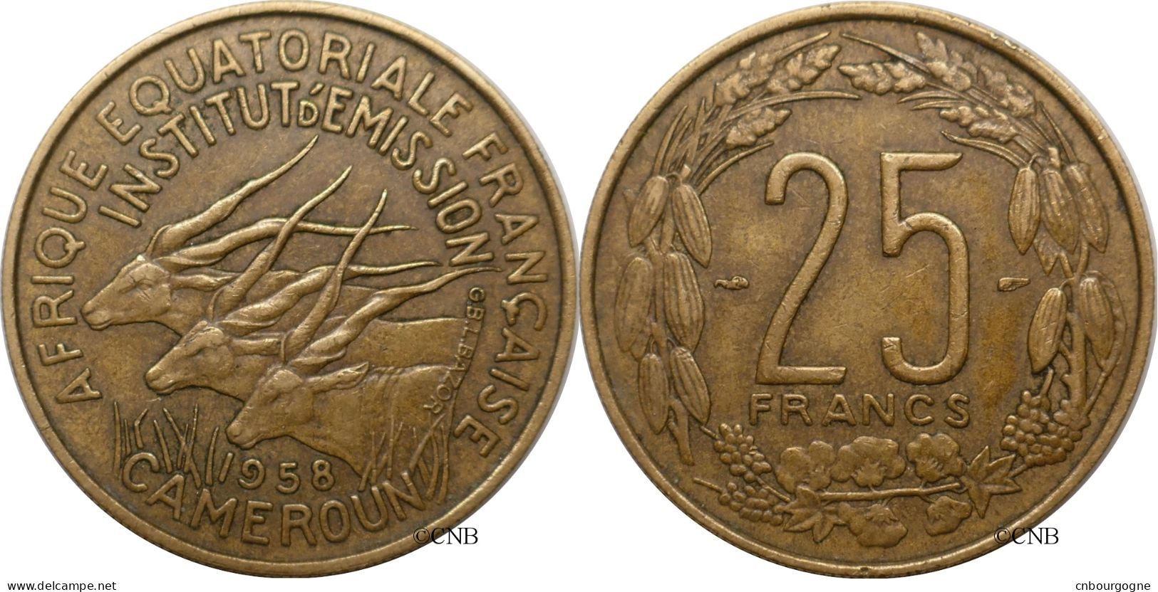 Afrique Équatoriale Française-Cameroun - Colonies Françaises - 25 Francs 1958 - TTB/XF45 - Mon6229 - Französisch-Äquatorialafrika